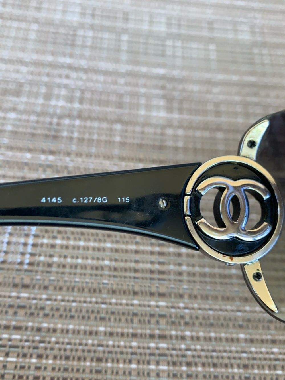 CHANEL Black Shield Sunglasses with Silver Double-C Accents Y2K 
EXTREMELY RARE - Picture 3 of 8